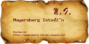 Mayersberg István névjegykártya